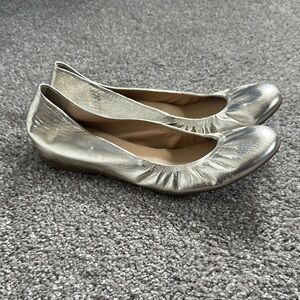 J Crew Light Gold Ballet Flats
